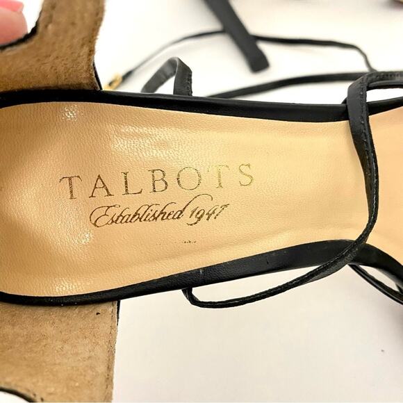 Talbots Womens' Strappy Animal Print Calfskin Peep Toe Stilettos Size 7B - Picture 10 of 13